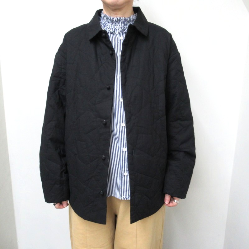 LAITERIE 中綿入りコットンボイルパデットシャツ /BK99